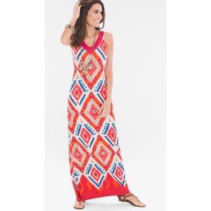 CHICO’S Ikat Tribal Printed Maxi Dress